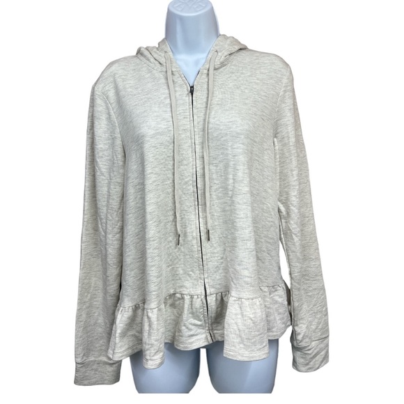 Sz L Cupio Blusg Zip up Light Jacket NWT Spring Fling Light Gray - Picture 3 of 6